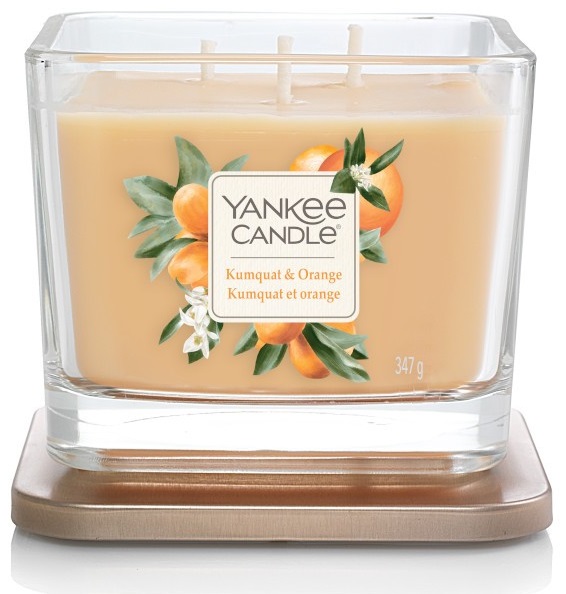 Świeca zapachowa z 3 knotami Yankee Candle Kumquat & Orange – obraz-1