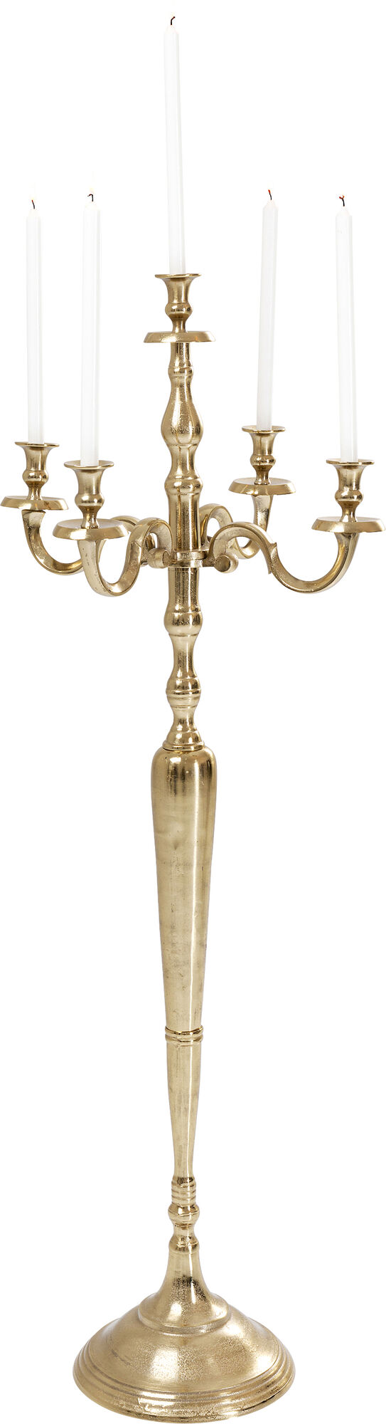 Świecznik aluminiowy złoty na 5 świec 45x45 cm – obraz-1