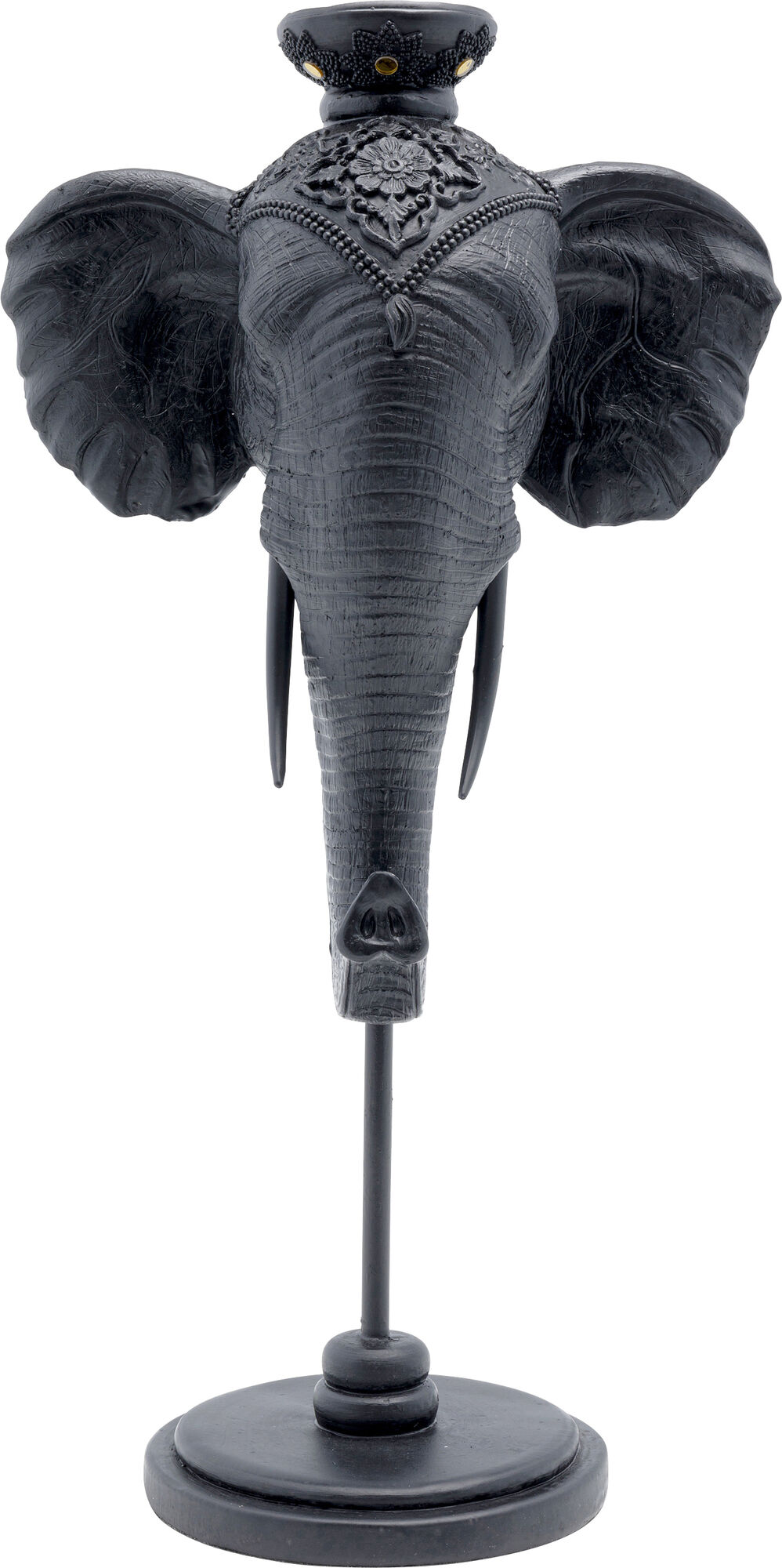 Portacandele Elephant Head nero 49cm – immagine-1.