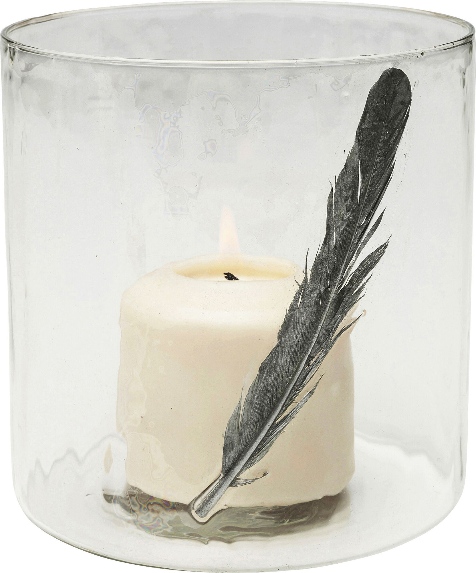Świecznik Feather ∅13x20 cm transparentny – obraz-1