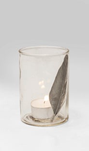 Świecznik Feather ∅7x10 cm transparentny – obraz-1