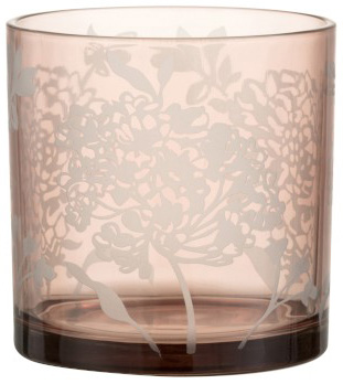 Świecznik różowy liście Ø15x15 cm – obraz-1