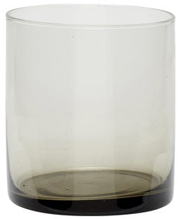 Świecznik szklany szary 9x9 cm – obraz-1