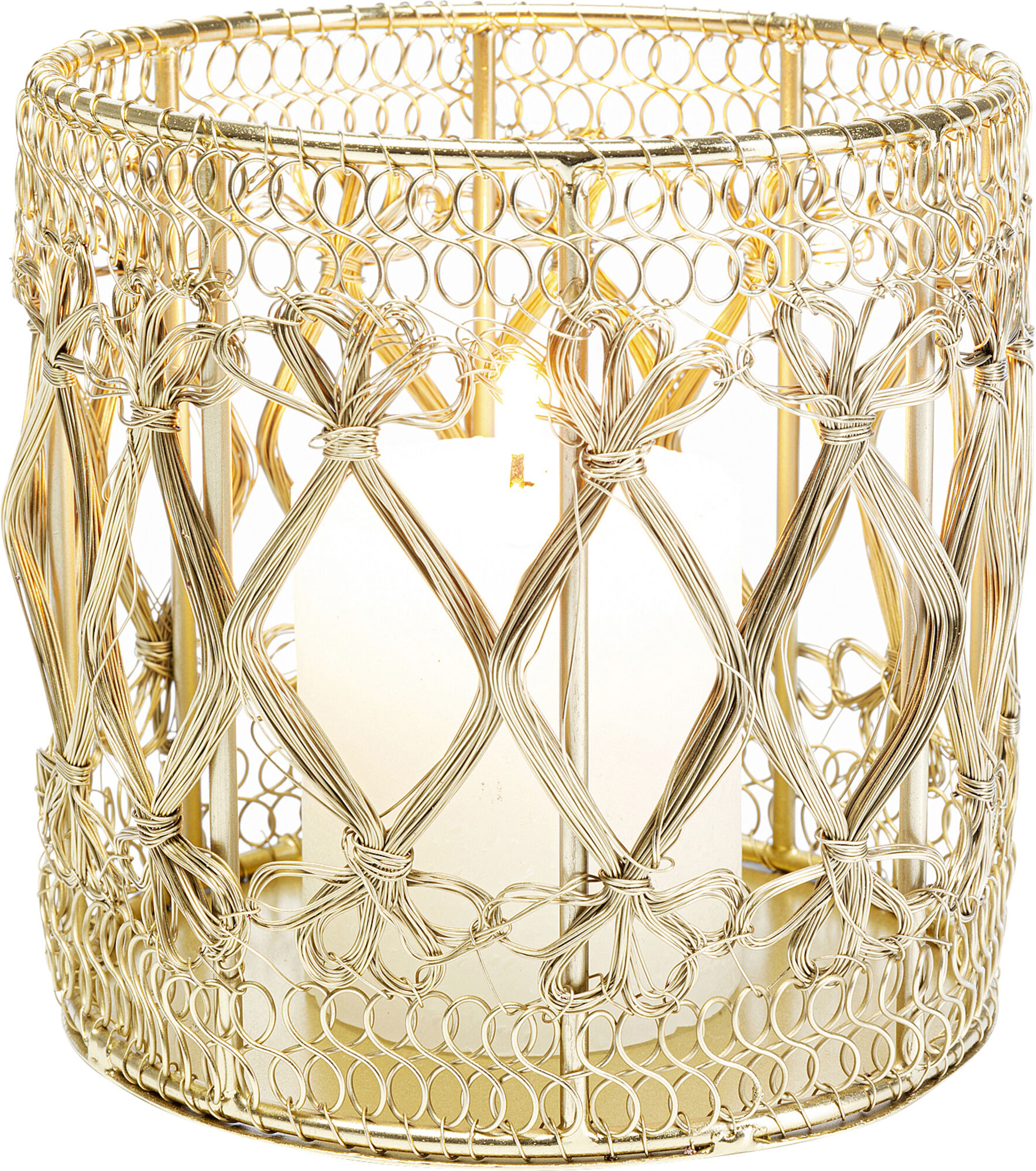 Suport de lumânare auriu Hayat Ø14x15 cm  – imagine-1.
