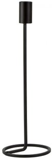Świecznik metalowy czarny 10x29 cm – obraz-1