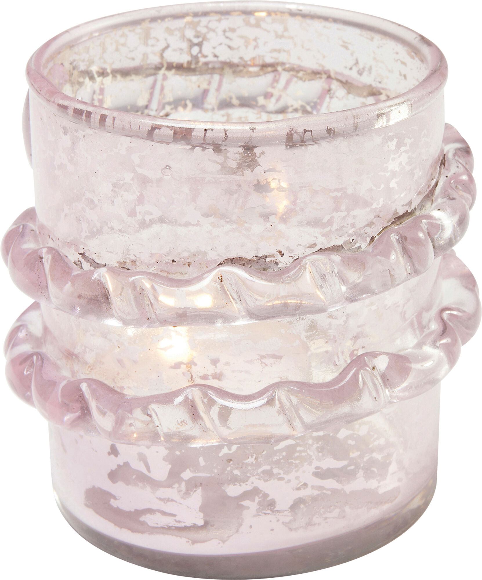 Świecznik La Ola Ø7x8 cm różowy – obraz-1