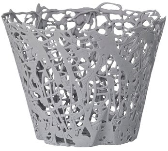 Świecznik Laced 10x7 cm jasnoszary – obraz-1