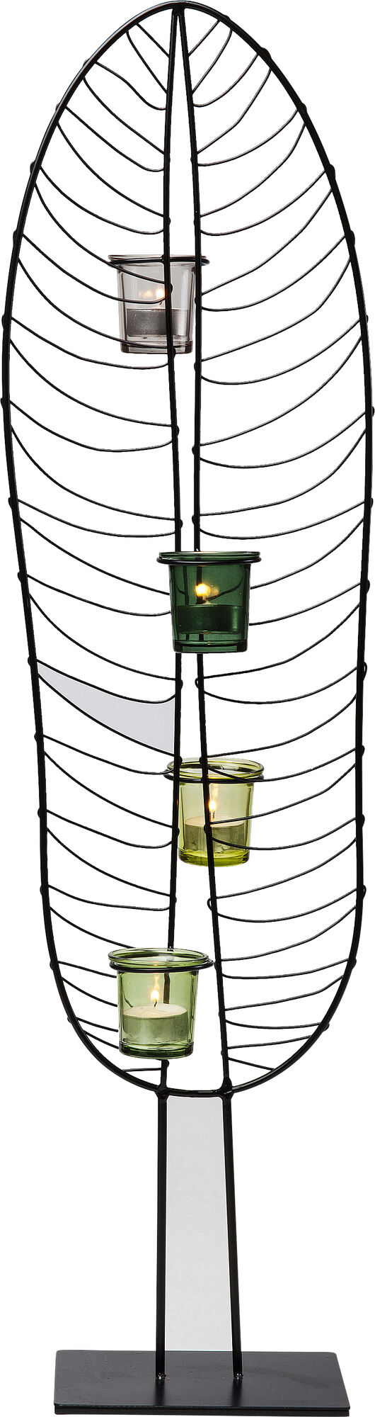 Świecznik Leaf Wire 23x86 cm czarny – obraz-1