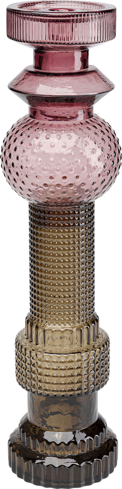 Marvelous Duo glas lysestage, rosa/grå – billede-1.