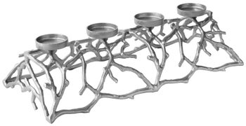 Elegancki świecznik metalowy na cztery świece w kolorze srebrnym – grafika-1.