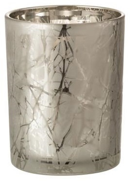 Świecznik szklany szary Ø10x13 cm – obraz-1