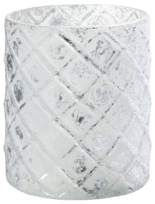 Świecznik na tealighty Check Ø7x8 cm biały – obraz-1