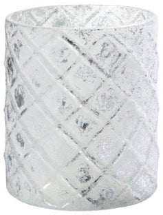 Świecznik na tealighty Check Ø7x8 cm biały – obraz-1