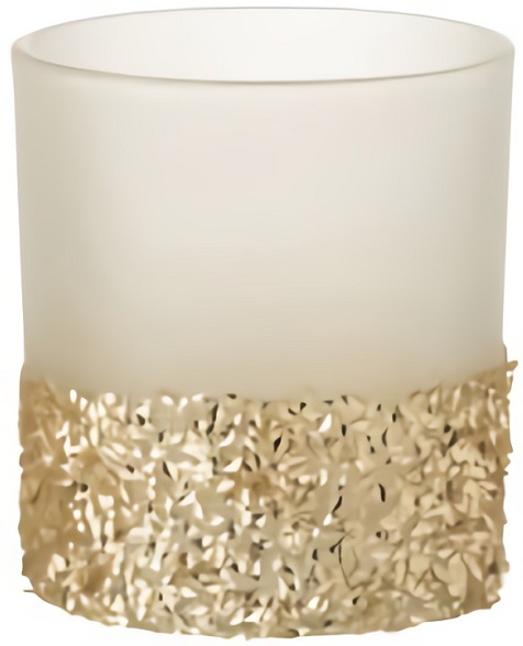 Świecznik szklany złoty Ø7x8 cm – obraz-1