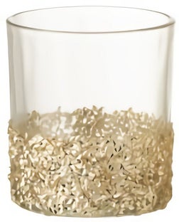 Świecznik na tealighty Flakes Ø7x8 cm złoty - szkło transparentne – obraz-1