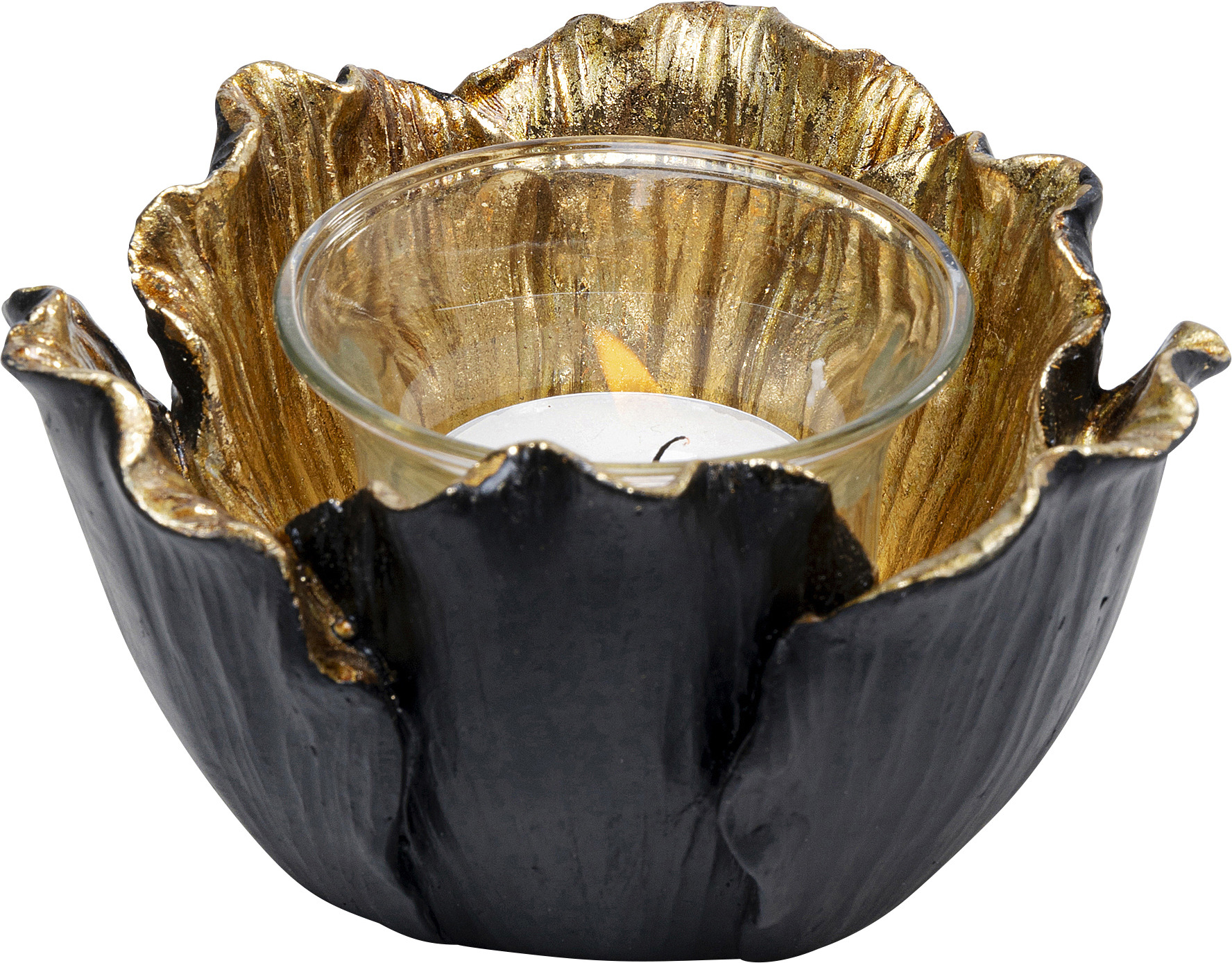 Portavelas Flower Bloom negro oro Ø8 – Imagen-1.