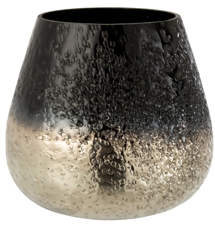 Świecznik na tealighty Gatsby Ø20x18 cm czarno-złoty – obraz-1