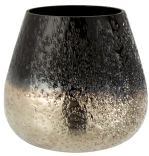 Świecznik na tealighty Gatsby Ø20x18 cm czarno-złoty – obraz-1