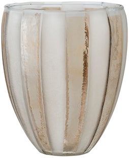 Świecznik szklany biały Ø14x17 cm – obraz-1