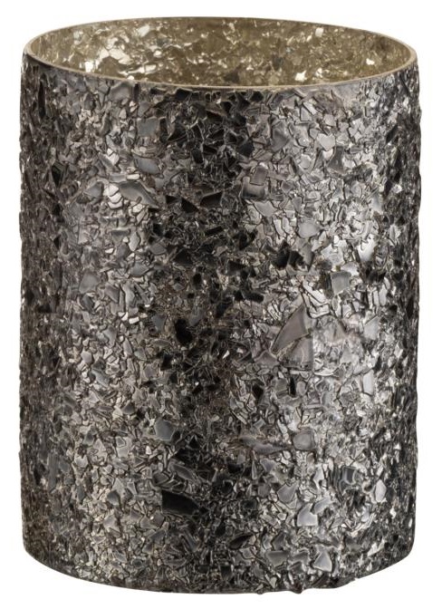 Świecznik szklany czarny Ø10x13 cm  – obraz-1