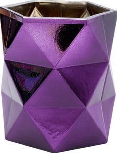 Świecznik na tealighty Rhomb 10x11 cm fioletowy – obraz-1