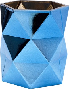 Świecznik na tealighty niebieski 10x11 cm – obraz-1