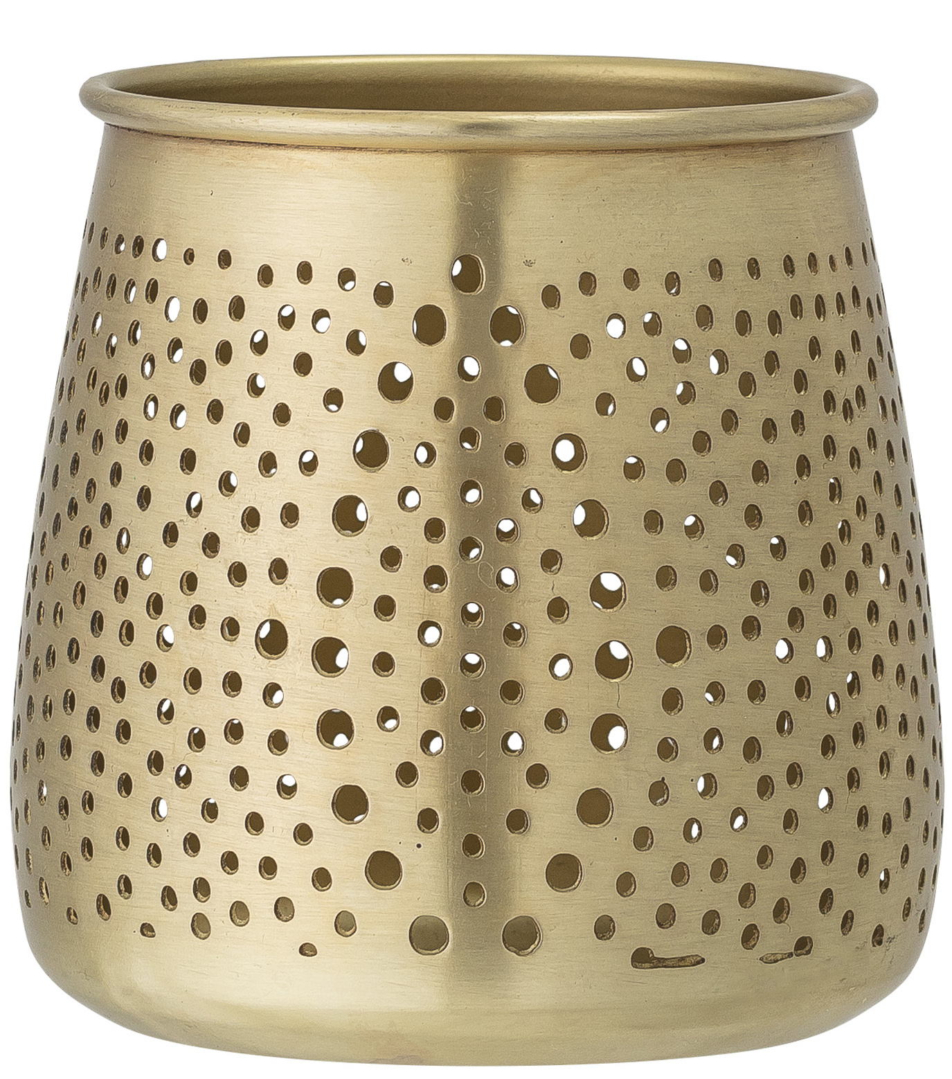 Świecznik na tealighty Thelo Ø10x10 cm mosiężny – obraz-1