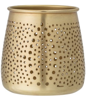 Świecznik na tealighty Thelo Ø10x10 cm mosiężny – obraz-1