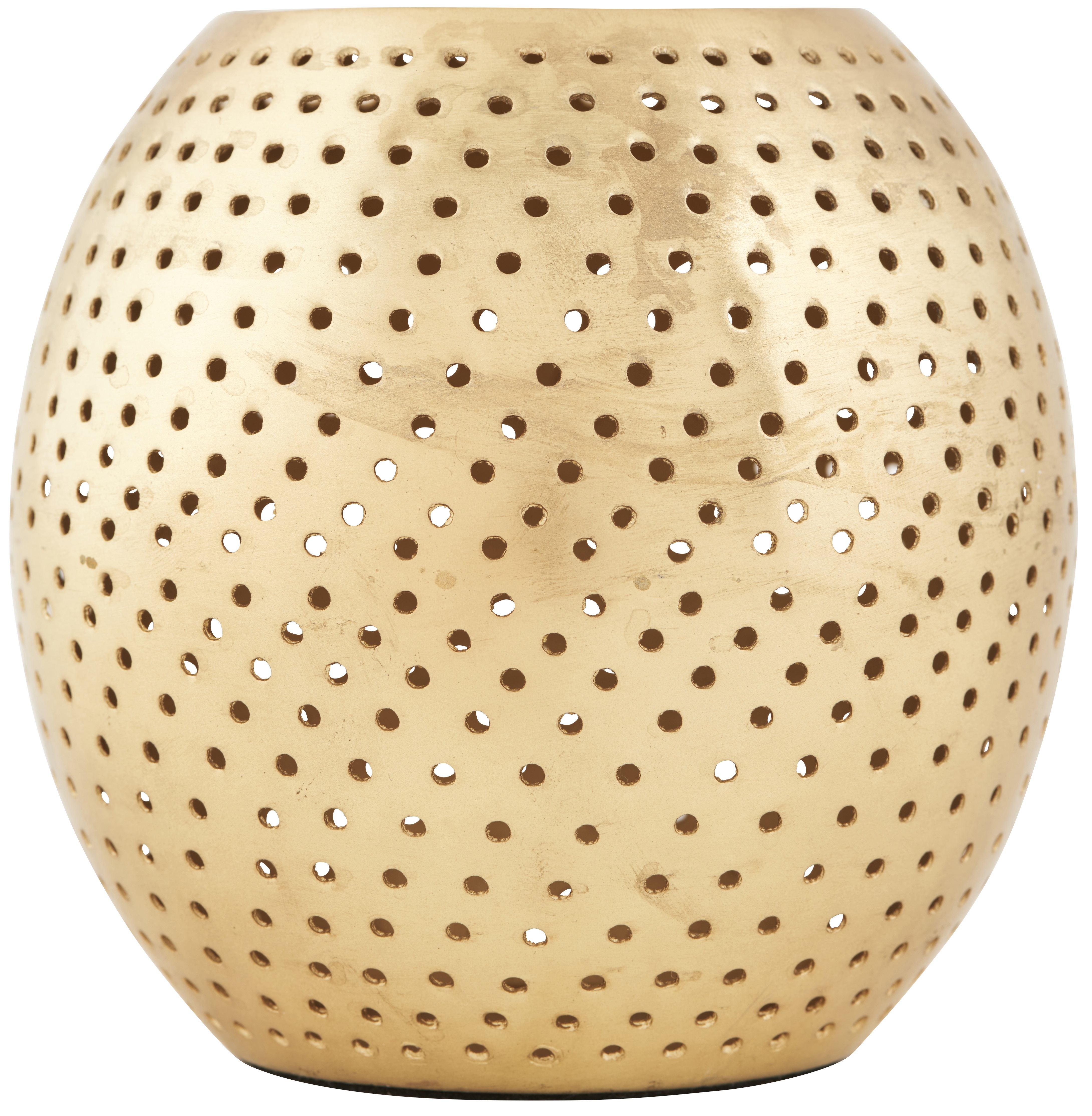 Świecznik ażurowy złoty 12x12 cm – obraz-1