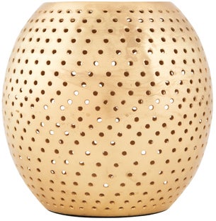 Świecznik ażurowy złoty 12x12 cm – obraz-1