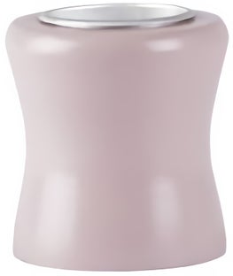 Świecznik drewniany różowy 7x10 cm – obraz-1