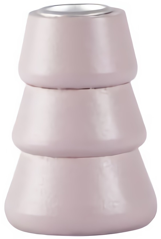 Świecznik drewniany różowy 7x10 cm – obraz-1