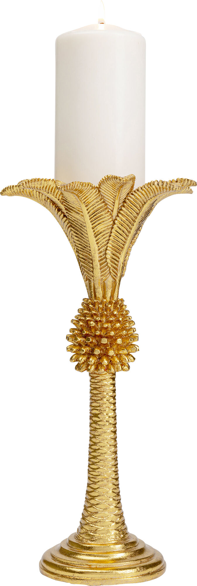 Świecznik złoty palma Ø17x34 cm – obraz-1