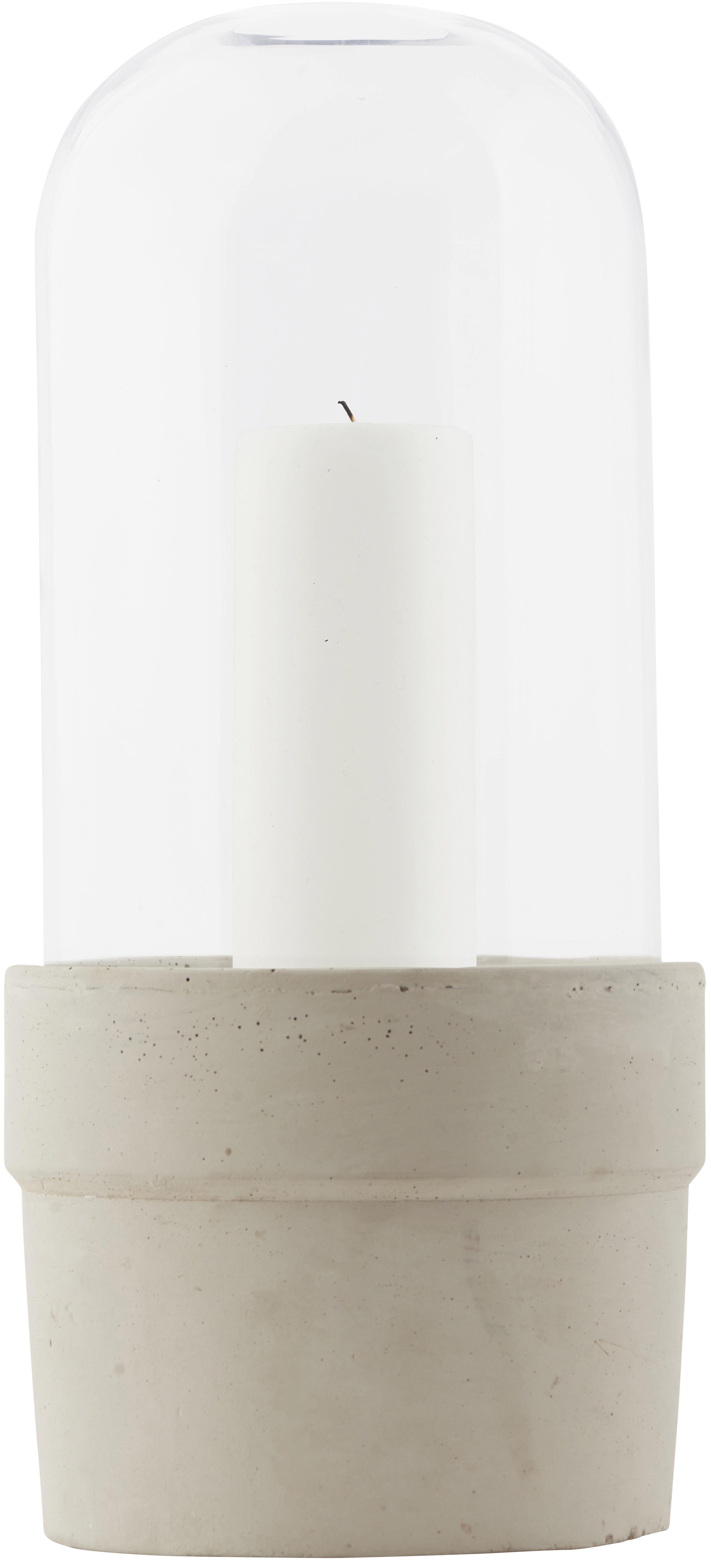 Świecznik szklany transparentny 19x25 cm – obraz-1