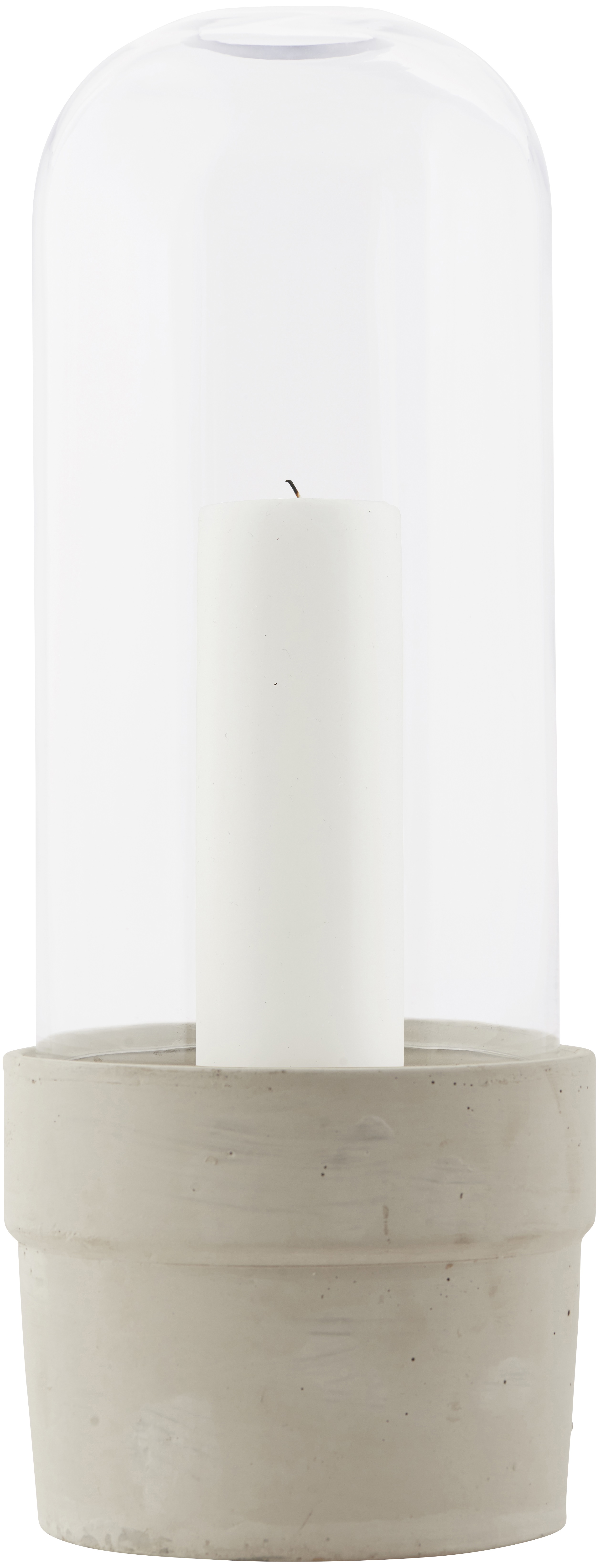 Świecznik szklany transparentny 19x32 cm – obraz-1