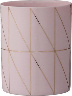 Świecznik ceramiczny różowy 6x8 cm – obraz-1