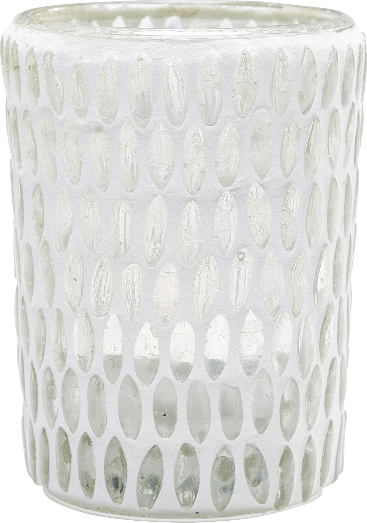 Świecznik szklany biały Ø6x8 cm – obraz-1