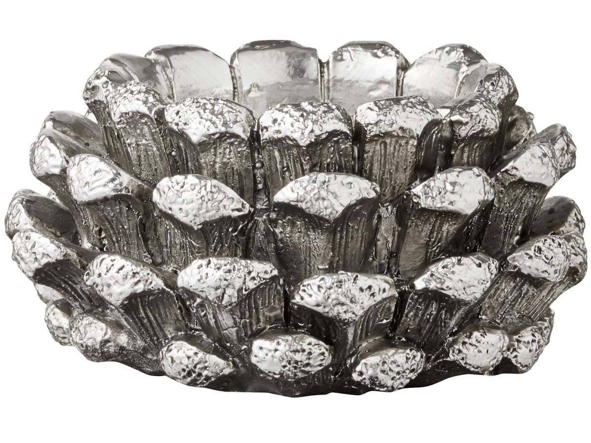 Świecznik Serafina Cone Ø9x5 cm antyczne srebro – obraz-1