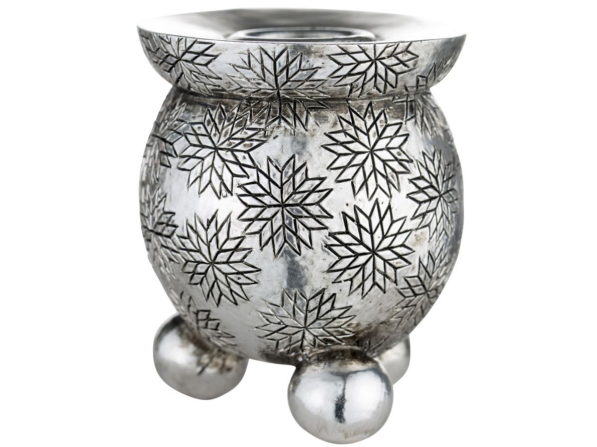 Świecznik Serafina Ø6x8 cm antyczne srebro – obraz-1