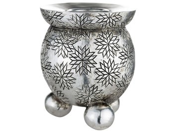 Świecznik Serafina Ø6x8 cm antyczne srebro – obraz-1