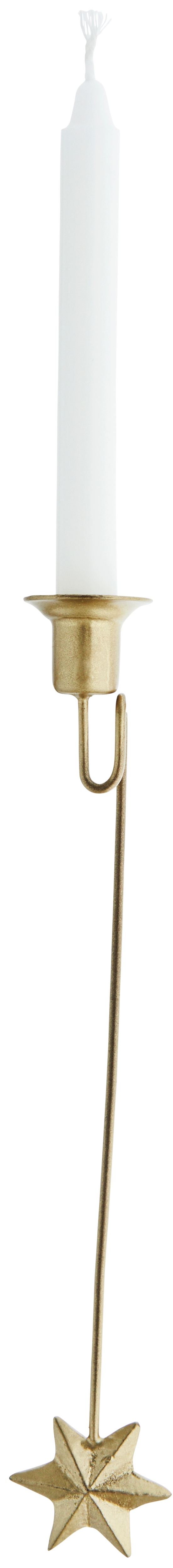 Świecznik metalowy złoty gwiazda 18 cm – obraz-1