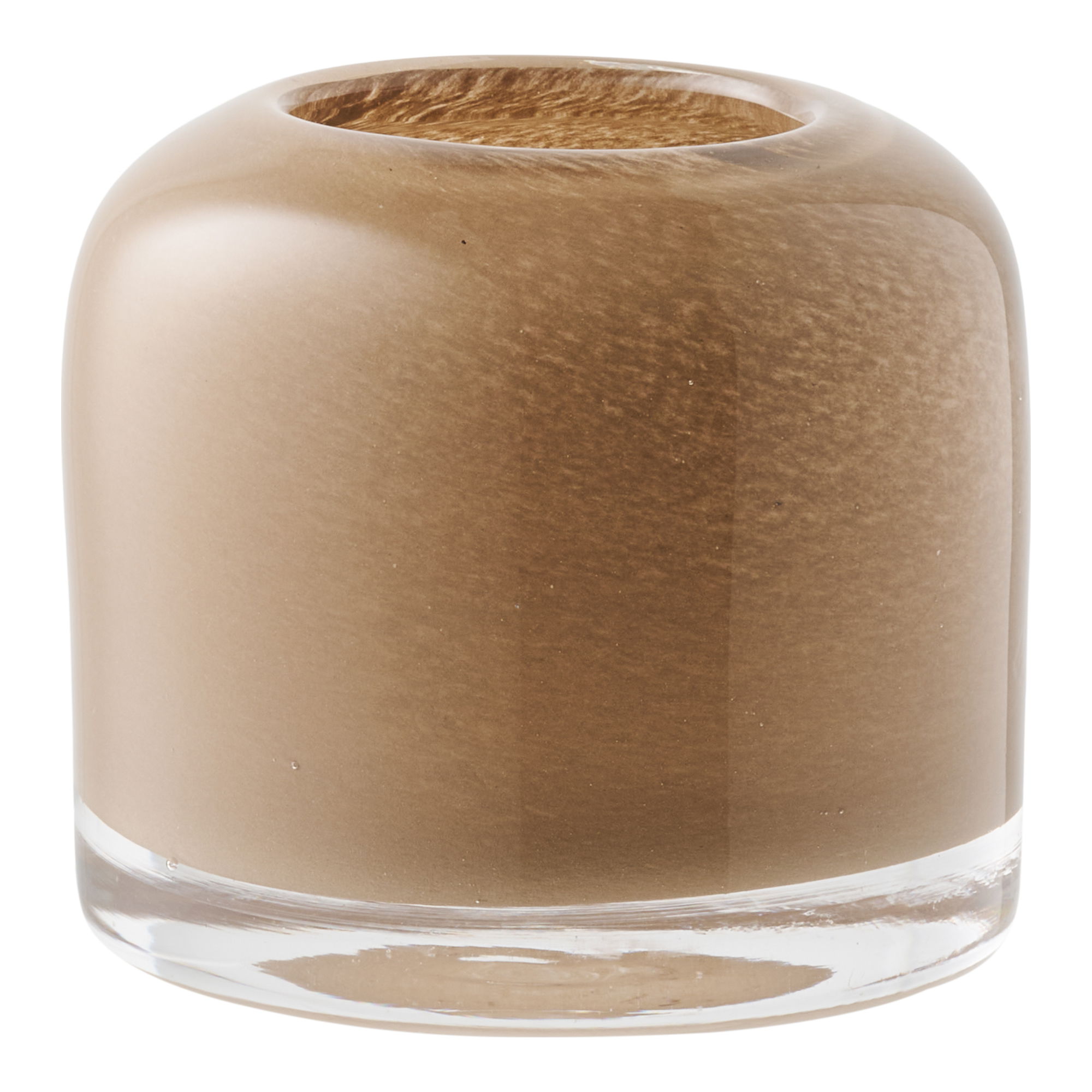 Świecznik szklany brązowy ø8x7,5 cm – grafika-1.