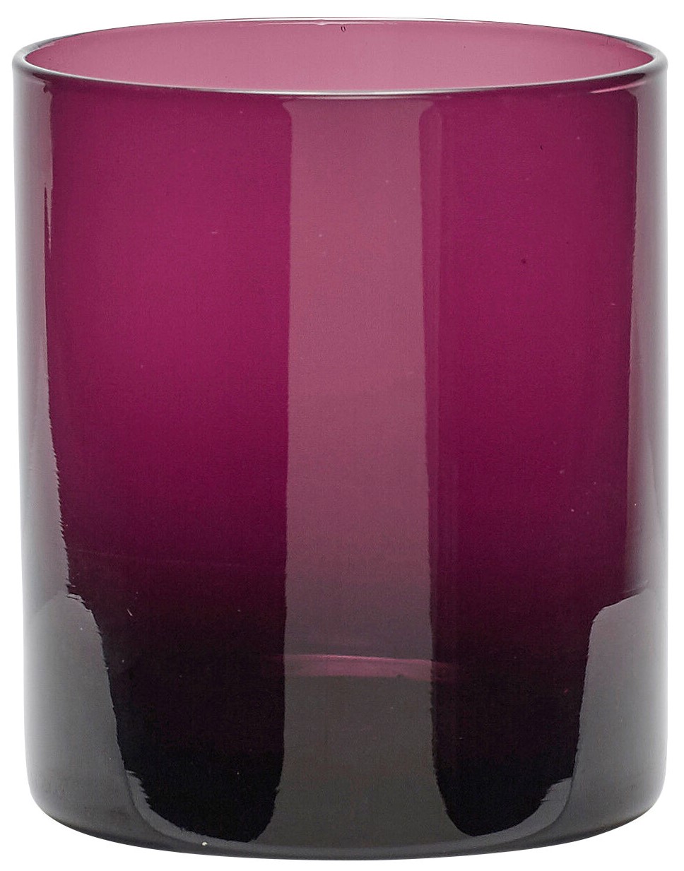 Świecznik szklany fioletowy 9x10 cm – obraz-1