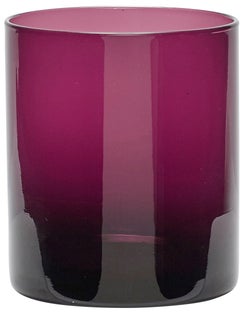 Świecznik szklany fioletowy 9x10 cm – obraz-1