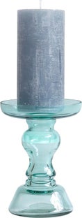 Świecznik szklany Mary 10x16 cm transparentny turkusowy – obraz-1