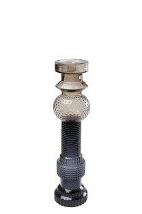 Świecznik szklany szaro-brązowy Ø12x49 cm – obraz-1