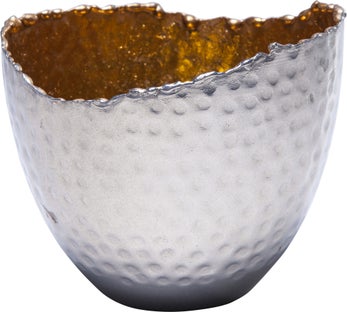 Świecznik Vivaro ∅13x10 cm srebrno-złoty – obraz-1