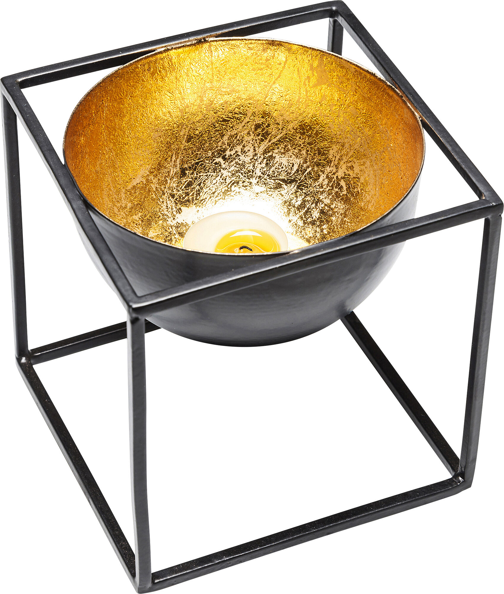 Świecznik Vulcano Frame duży czarno-złoty – obraz-1