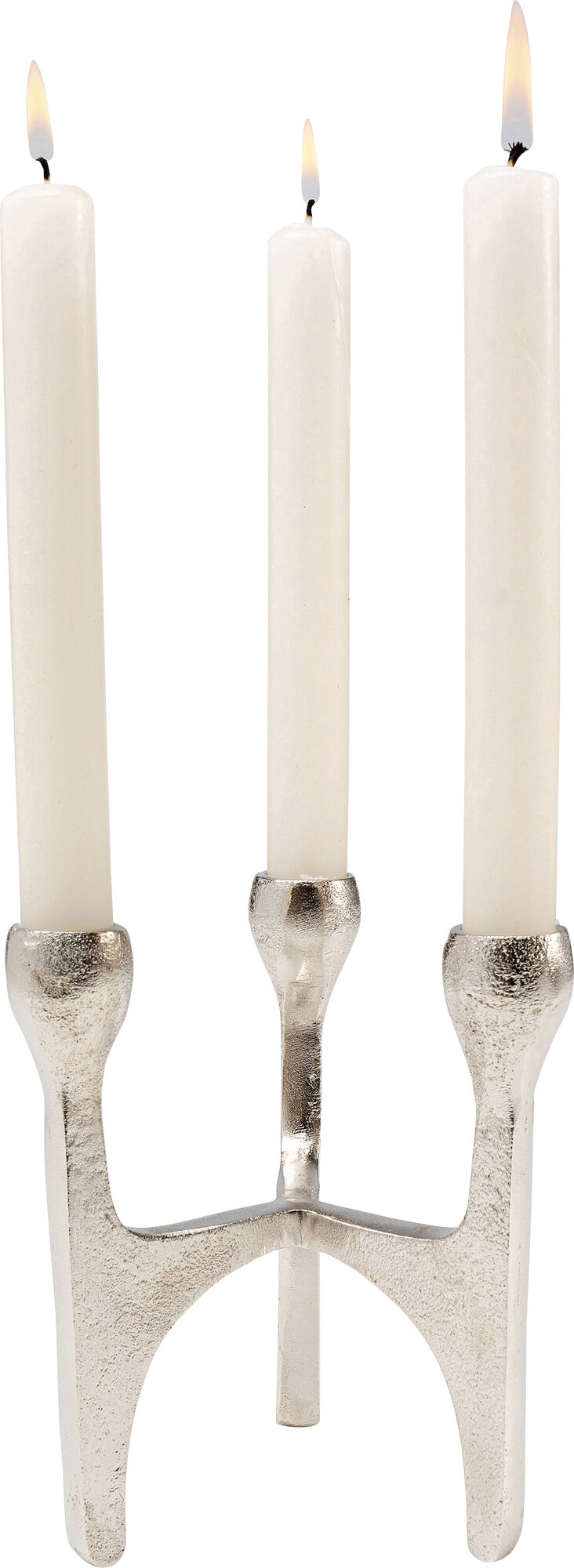 Świecznik z aluminium srebrny na 3 świece 13x15 cm – grafika-1.