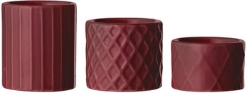 Świeczniki porcelanowe czerwone 6x7 cm – obraz-1